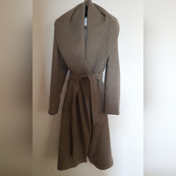 Rino & Pelle Milon Long Wood Blend Coat trench double folded collar 38 - Picture 10 of 11